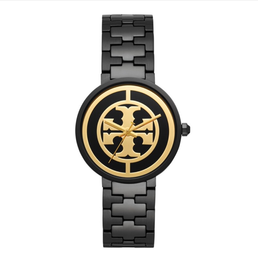 Tory Burch Reva Black-Tone Stainless Steel Bracelet Watch 36mm